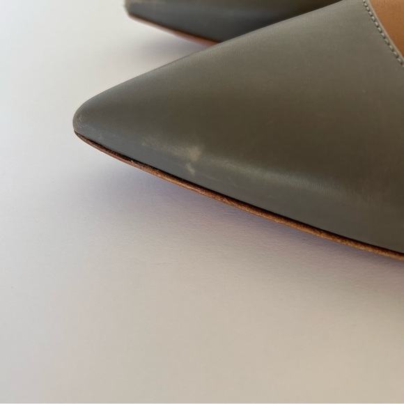 PRADA GRAY LEATHER KITTEN HEEL SHOES SIZE 39 - Picture 9 of 16